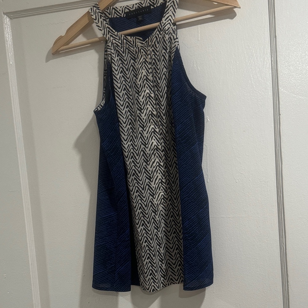Sanctuary Navy and White Chevron Mini Dress